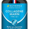 Collagène Marin Breveté Pur Naturel Vitamines A,C,E Nutrimea - Hydratation Peau - Os Articulations - 900mg 90 Gélules - France