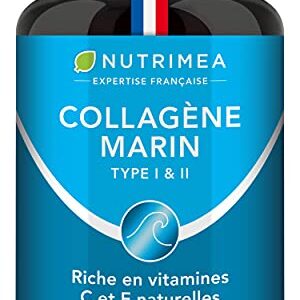 Collagène Marin Breveté Pur Naturel Vitamines A,C,E Nutrimea - Hydratation Peau - Os Articulations - 900mg 90 Gélules - France