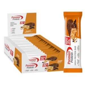 Barre protéinée Premier Protein Chocolate Caramel 16x40g - Haute teneur en protéines + Sans huile de palme